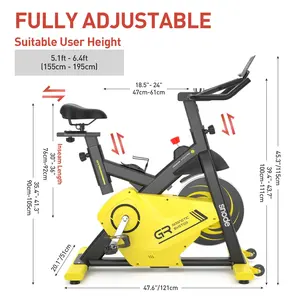 Advanced Fitness Bike 15kg Flywheel Heavy Bicycle Exercise Bike Fitness Spinning Bikes With Bluetooth