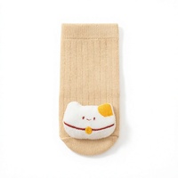 Chaussettes antidérapantes ouvertes à l'arrière pour nouveau-nés (0-1 an) en tricot coton/élasthanne, motif dessin animé, collection printemps/automne