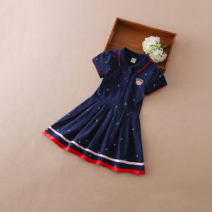 Vestido Tipo Polo de Verano para Niñas E2WOO, Vestido Informal de Manga Corta para Niñas Pequeñas de 3 a 12 Años - Product Image 4
