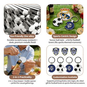 Llavero Abridor de Botellas de Cerveza de Metal de Aleación de Zinc con Diseño Personalizado de la Copa Mundial de Fútbol 2026, Regalo de Recuerdo Deportivo de Tenis de Mesa/Pickleball/Fútbol - Product Image 4