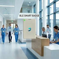 STiE7 Indicateurs LED RVB portables et bouton poussoir programmable, badge de type carte BLE 5.0, bouton de panique