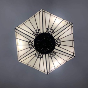 LongHuiJing High End Quality Brass Finish Tiffany Style <b>LED</b> Pendant Table Lamp 36.7Inch Height 360 Beam Angle E26 Middle - Product Image 3