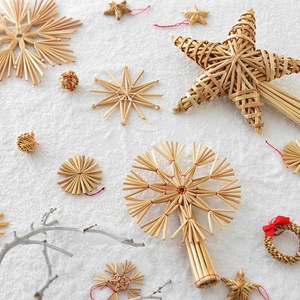 NUCHI Natural Eco-friendly Wheat Straw Zhejiang Unprinted Christmas Tree Decoration Star & Snowflake Hanging <b>Ornament</b> - Product Image 3