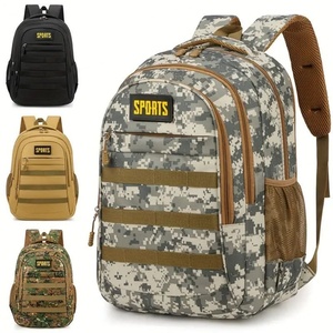Sac à dos décontracté pour hommes en gros, grande capacité, sac d'école, sac à dos pour ordinateur portable avec système Molle - Product Image 1