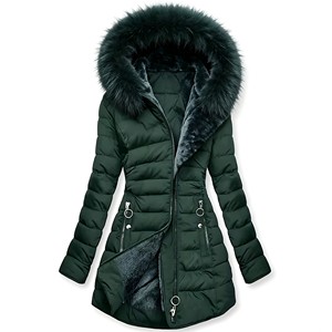 <span class=keywords><strong>Parka</strong></span> Acolchada Estampada para <span class=keywords><strong>Mujer</strong></span> Talla Grande, Abrigo Largo de Invierno Grueso con Capucha y Forro de Lana - Product Image 2
