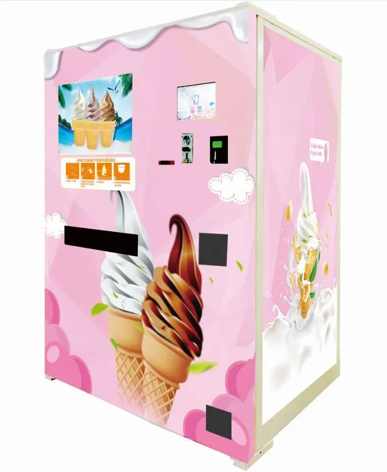 CE Approved Automatic ice cream vending machine high quality for shopping mall playground swimming pool