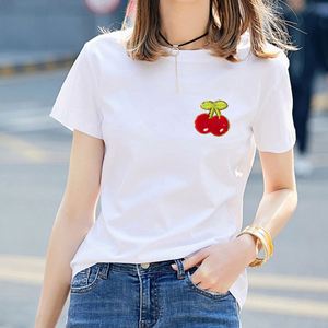 NOUVEAU Patch en chenille cerise à bords dorés brillants, thermocollant et adorable - Product Image 3