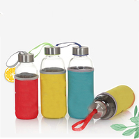 Gepersonaliseerde logo bedrukking 500ML 1L glazen herbruikbare transparante drinkwaterflessen voor dagelijks gebruik en hydratatie