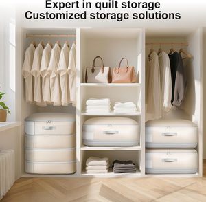 2-Pack Washable Nylon Space Saving Foldable Organizer for Comforter Large Capacity Self-Compression Storage <b>Bags</b> - Product Image 4