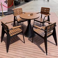 Ensemble de table et chaises d'extérieur en WPC pour café, salon de thé, terrasse, cour, balcon, restaurant, mobilier de loisirs