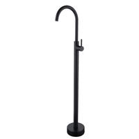 Robinet de baignoire en céramique moderne et minimaliste, à poser au sol, à montage sur rebord, pour baignoire autoportante en bois, avec raccordement inférieur, eau chaude et froide