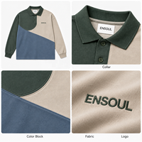 T-shirts et Sweat-shirts Homme Personnalisés de Marque Premium, Color Block, 100% Coton, Manches Longues, Streetwear, Broderie, Respirant, Décontracté, ODM