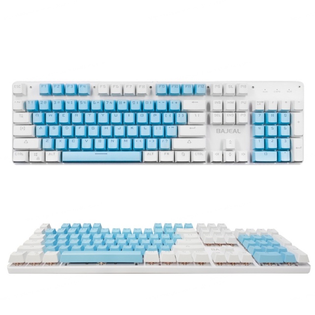 Used USB Wired Gaming Mechanical Keyboard 104 Keys RGB Backlit Ergonomic Plastic Desktop Plug Play Adjustable Tilt 12 Months