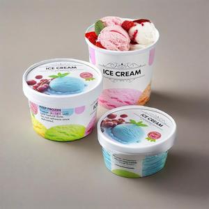 Conception personnalisée Gobelet en papier écologique biodégradable jetable à double paroi pour crème glacée avec couvercles - Product Image 6