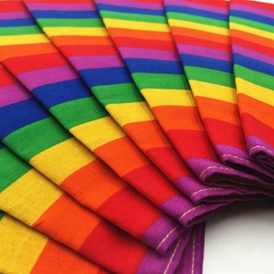 100% cotone più nuovo all'aperto Design personalizzato tendenza Designer arcobaleno sciarpa ringraziamento scaldacollo strisce di colore <span class=keywords><strong>Bandana</strong></span> - Product Image 4