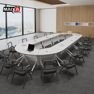 Mesa de Escritório Móvel para Computador, Mesa Dobrável para Sala de Aula, Mesa de Conferência Portátil Moderna com Rodas - Product Image 1