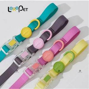 Benutzer definiertes Logo Macaron Color Wasserdichtes Silikon-Schnellverschluss-<span class=keywords><strong>PVC</strong></span>-Armband Verstellbares Hundehalsband-Leinen-Set Solid für Katzen besitzer - Product Image 5