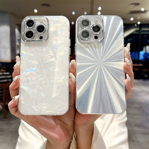 Coque de téléphone antichoc mignonne à paillettes laser de luxe en argent pour <span class=keywords><strong>iPhone</strong></span> 15 14 13 12 Pro Max coque arrière - Product Image 2