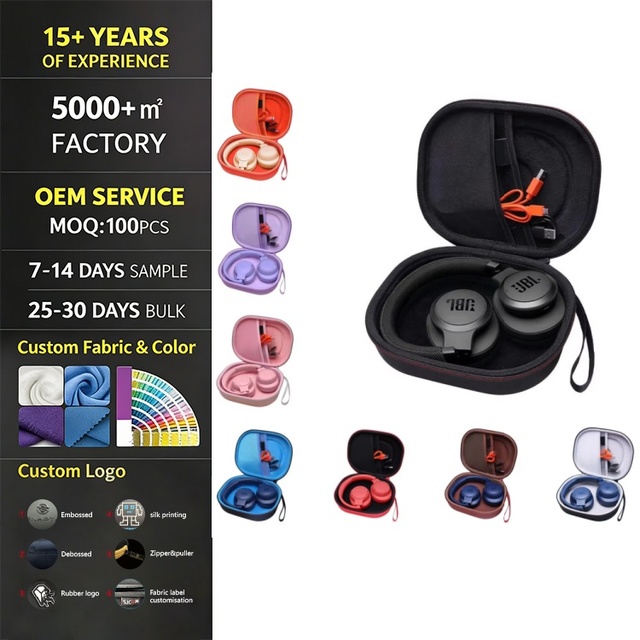 Customized Travel EVA Hard Headphone Carrying Case Portable Protective Earphone Bag for Bluetooth Wireless Headphone