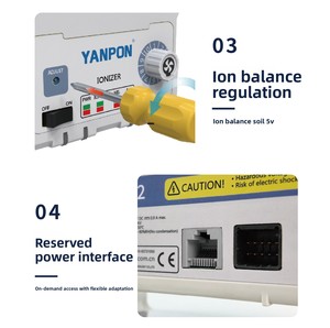 Ventilador Ionizador de Aire Inteligente Yanping de 24V para Eliminación de Electricidad Estática; Flujo de Aire Ajustable, Bajo Ruido; Montaje en Escritorio/Suspendido - Product Image 3