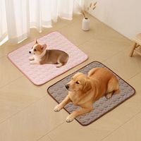 Tapis de couchage pour chien en tissu solide rafraîchissant pour l'été, doux, respirant, antidérapant, durable, pour les grands chiens