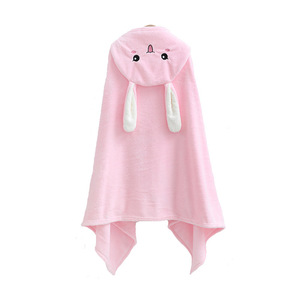 Toalla de baño de lana Coral Extra suave para niños, Poncho bordado para bebé, albornoz, patrón con capucha de animales de dibujos animados para baño de niños - Product Image 5
