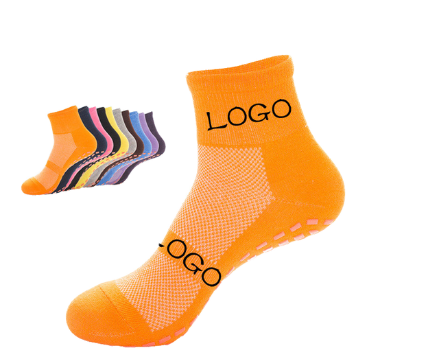 Trampoline Park Summer Sports Crew Compression Socks Custom Quality Embroidered Logo Thin Bottom Knitted with Grip