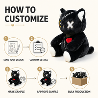 Peluche personnalisée pour chat, directement de l'usine, à partir de vos illustrations, OEM ODM, poupée en peluche pour marques IP originales