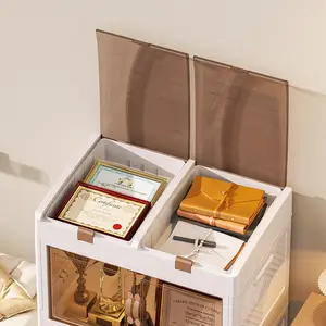 Caja De Almacenamiento Plegable塑料盒储物立方体盒抽屉可堆叠，正面敞开，用于文件办公室文件