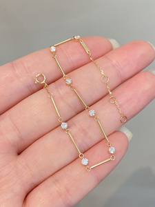 กำไลข้อมือเพชรแท้ Xinfly 18K ทองคำแท้ ดีไซน์ใหม่ เครื่องประดับชั้นดีสำหรับผู้หญิง สไตล์ทันสมัย เหมาะสำหรับเป็นของขวัญและสวมใส่ในชีวิตประจำวัน - Product Image 5