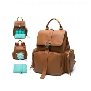 Wholesale High Quality Leather Women Travel Diaper Backpack Bag