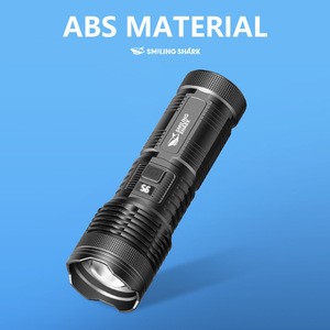 Smiling Shark <b>Flashlight</b> SD-7184 <b>Rechargeable</b> LED Zoomable With Power Display And COB Light Source - Product Image 3