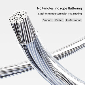 <span class=keywords><strong>Corde</strong></span> <span class=keywords><strong>à</strong></span> <span class=keywords><strong>sauter</strong></span> réglable en silicone avec roulements <span class=keywords><strong>à</strong></span> billes, haute qualité, portable, pour enfants, débutants, adultes, entraînement cardio, fitness - Product Image 5