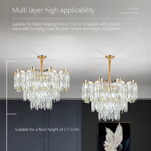 Ánh sáng sang trọng ánh sáng thủy tinh nến Đèn Chùm Pha Lê cho phòng khách phòng ngủ biệt thự khách sạn - Product Image 3