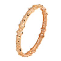 Bracelet manchette ouverte en bambou plaqué or pour femme, micro-pavé de zircons, tendance et très demandé