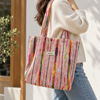 Sac fourre-tout en coton naturel 12oz en toile sergé, disponible en stock, avec option de logo personnalisé pour la vente au détail, les grossistes, les fournisseurs OEM et les usines.