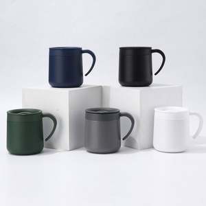 Custom logo Promotional Business Gift Vacuum Office <b>Double</b> <b>Wall</b> Insulated Coffee Cup 12oz Stainless Steel Coffee Mug Wiht Handle - Product Image 2