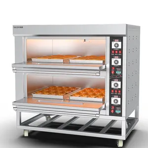 商用2层4托盘披萨蛋糕法国面包烘焙电动面包店烤箱