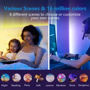 Tuya Dải Đèn LED Wifi RGB Dải Đèn Nền TV Nhịp Điệu Âm Nhạc 5M/10M UK/US/EU/AU Hoạt Động Tại Nhà Máy Với Alexa/Google Home