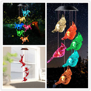 Carillon solaire lumineux LED à changement de couleur progressif, <span class=keywords><strong>colibri</strong></span>, papillon, boule en EVA, cadeau de Noël pour jardin, extérieur - Product Image 5