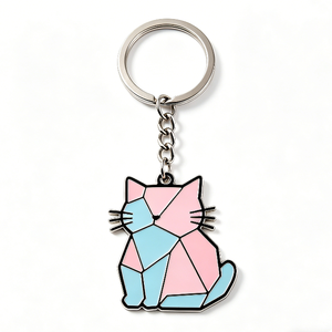 Custom Enamel Zinc Alloy Geometric Animal Design Cute Custom Logo <b>Keychain</b> for Gift - Product Image 5