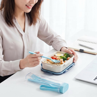 Ensemble de couverts en plastique sans BPA tendance et personnalisé, baguettes, fourchette, cuillère, étui de transport portable, kit de couverts réutilisables pour le bureau et l'école