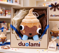 Peluche personnalisée en forme de crème glacée, adorable mascotte en peluche inspirée des boissons, pour la vente en gros, cadeau promotionnel pour enfants, peluche crème glacée