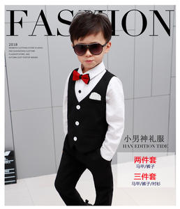 New Style <strong>Boy</strong> <strong>Suit</strong> <strong>Waistcoat</strong> New <strong>Suit</strong> for Children Flower Children Performing Dress Three-piece Korean <strong>Suit</strong> - Product Image 2