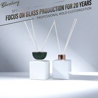 Bouteilles diffuseurs de parfum carrées en verre transparent noir avec couvercle en bois, logo personnalisé, conteneur diffuseur d'arômes de luxe vide, vente en gros OEM