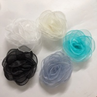 Belle Organza Chiffon 3d Fleur Dentelle Applique Patch pour Chaussures Décoration LT2684A