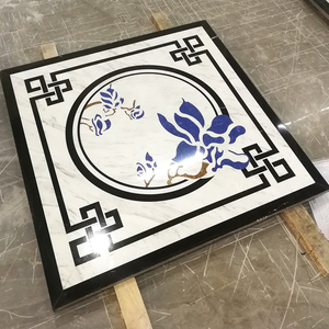 กระเบื้องผนังขอบหินอ่อนวอเตอร์เจ็ทสุดหรูดีไซน์ดอกไม้สีเขียวหรูหราสำหรับเข้าครัวกลางแจ้งสำหรับใช้ในห้องน้ำ - Product Image 2