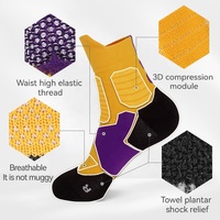 LINGTU Chaussettes de basket-ball de marque personnalisée Chaussettes de basket-ball épaisses à fond de serviette court Sox Running Sports Elite