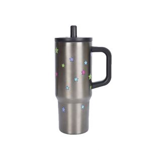 Gobelet isotherme de voyage pour voiture 24oz 720ml, tasse à double paroi avec couvercle et paille antidérapante pour les déplacements - Product Image 5