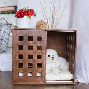 Retro cassa per cani casa per animali domestici in legno cane copertura casa per cani di grossa taglia - Product Image 3